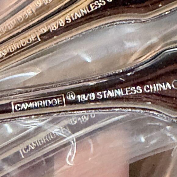 28pc Cambridge INITAL V ENGRAVED Stainless Flatware Set